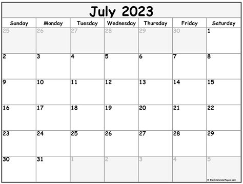 Blank July 2023 Calendar Get Calendar 2023 Update