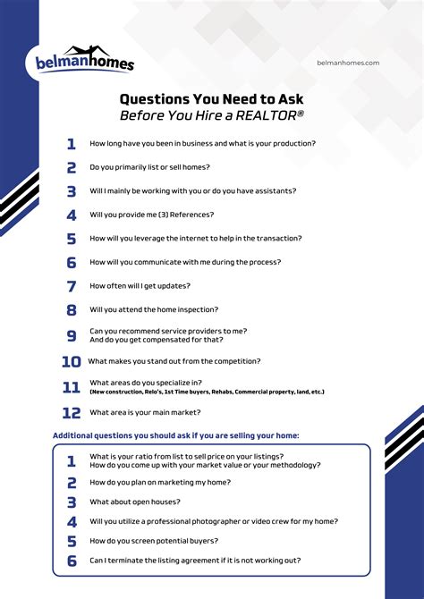 Questions You Need To Ask Before Hiring A Realtor Belman Homes