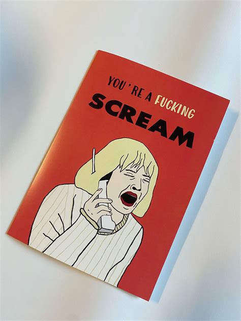 You Re A Fng Scream Funny Scream Birthday Card A Etsy