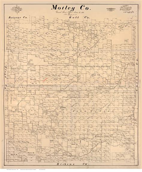 Motley County Texas 1893 Old Map Reprint Old Maps