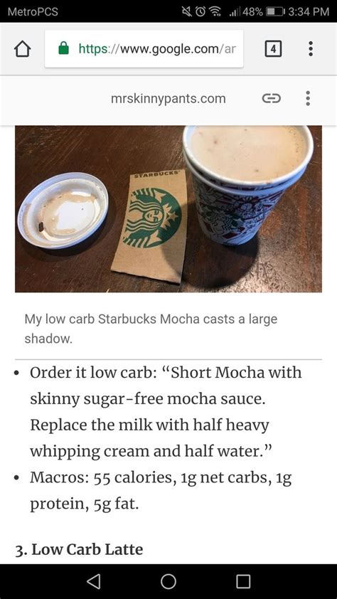 Low Carb Starbucks Mocha Low Carb Starbucks Low Carb Carbs