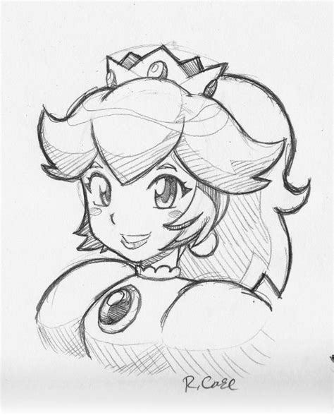 Princess Peach Sketch By Rongs1234 On Deviantart Disney Art Drawings Super Mario Art Disney
