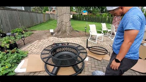 Big Horn Black Steel Wood Burning Fire Pit Bought From Lowes Youtube