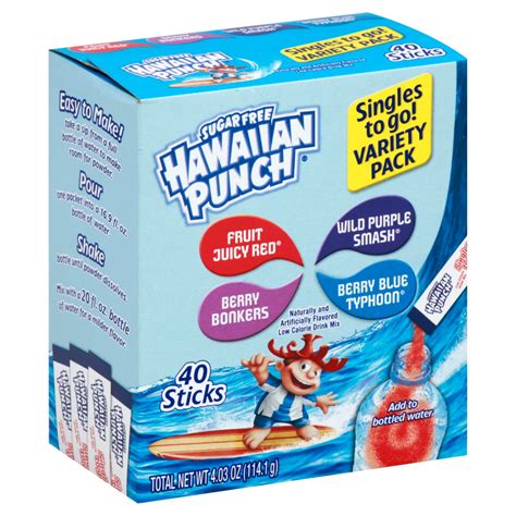 Hawaiian Punch Singles To Go Sugar Free Variety Pack Shop Mixes Flavor Enhancers At H E B