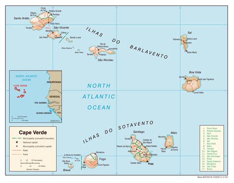 Grande Detallado Mapa Político Y Administrativo De Cabo Verde Con