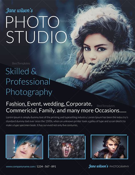 Beautiful Creative Photography Flyer Template Photography Company Free