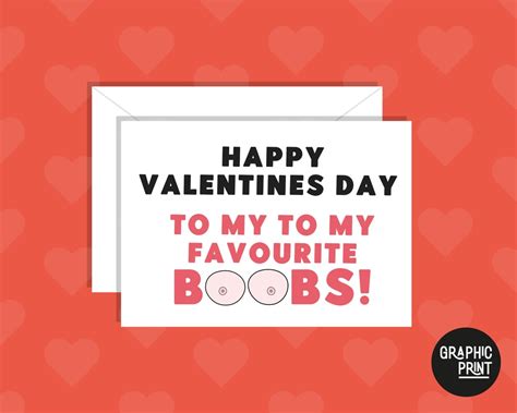 to my favourite boobs joke valentines card funny valentines etsy