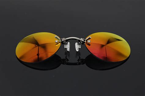 Clip On Nose Glasses Round Rimless Matrix Morpheus Sunglasses Mini Frameless Vintage Men