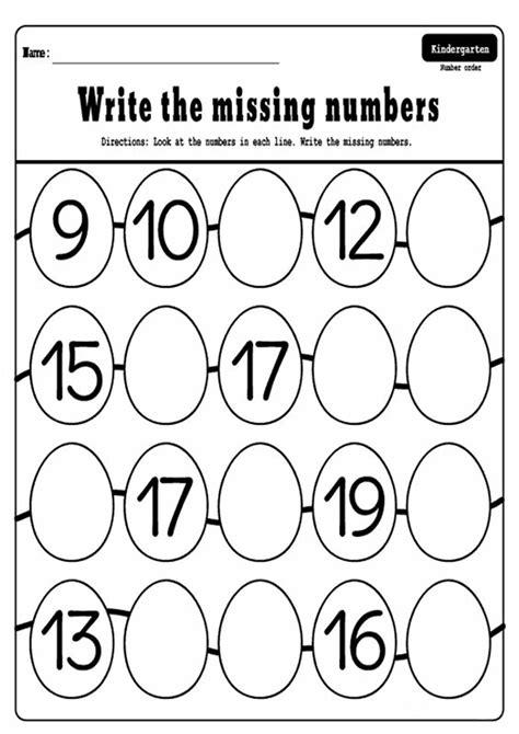 Free And Fun Missing Number Worksheets