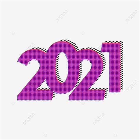Flat 2021 Year Typography Design Text Vector Event Greeting