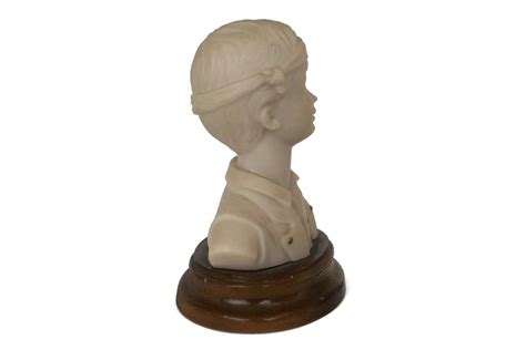 Boy Portrait Bust Statuette Vintage Child Head Figurine
