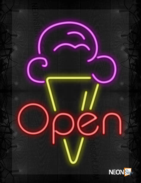 Open With Ice Cream Logo Neon Sign Neonsign Com