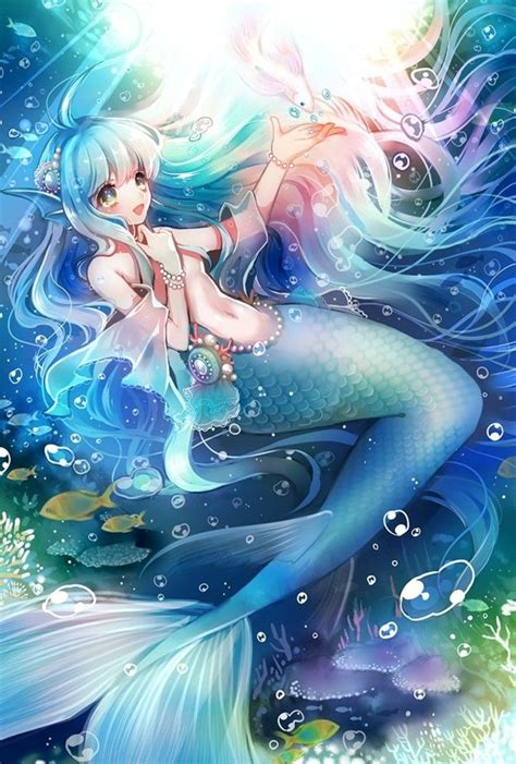 Pin By Mèo Siêu Nhân On Tiên Cá Anime Mermaid Mermaid Anime Mermaid Drawings