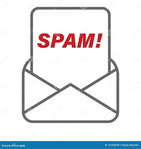 Spam Message Received From Mail Envelope Vector Stock Vector Illustration Of Isolated Hacking