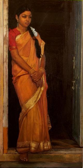 Awaiting3 Painting By S Elayaraja Artmajeur Indian Women Painting Indian Artwork Female