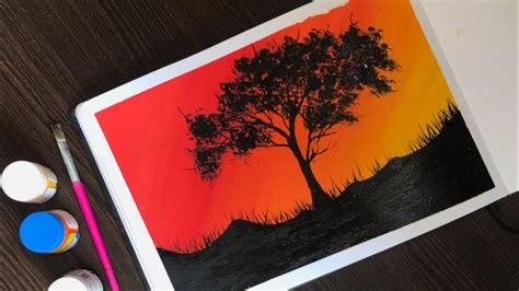 Easy Silhouette Painting For Beginners Youtube