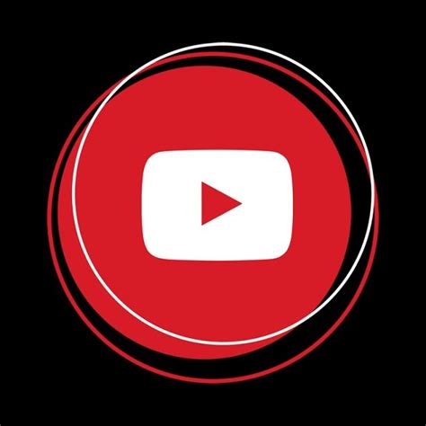 A Red And White Circle With The Youtube Logo In Its Center On A Black