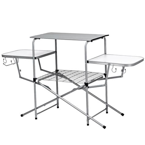Costway Foldable Camping Table Outdoor Kitchen Portable Grilling Stand