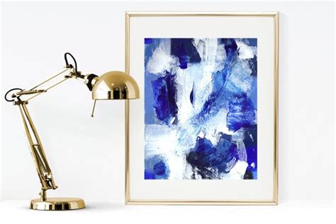 Cobalt Blue Abstract Instant Download Painting Blue Printable Etsy