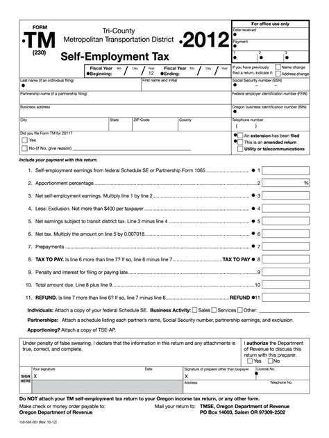 Form Tm And Instructions Trivet Self Employment Tax Fill Out And Sign