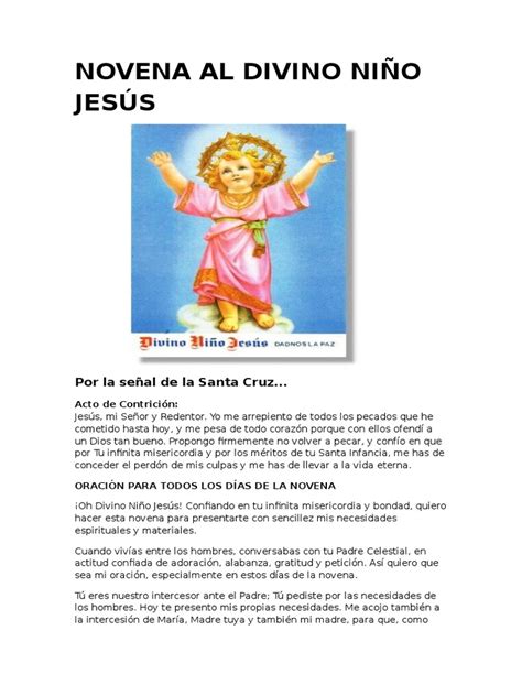 Novena Al Divino Niño Jesús San José Oración