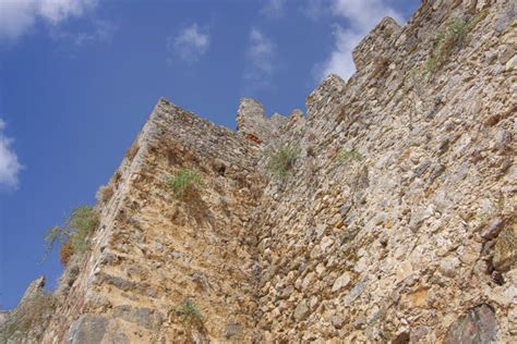 Stone Wall Of An Ancient Fortress In The Turkish City Of Alanya Stock