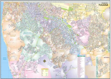 Mapa De Ciudad De Tijuana Mural 79900 En Mercado Libre