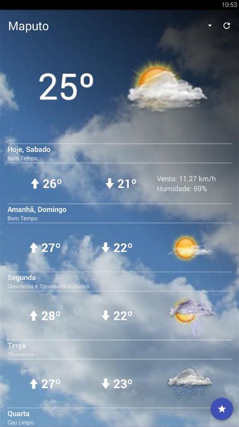 Clima e previsão do tempo. Previsão do Tempo Moçambique para Android - APK Baixar