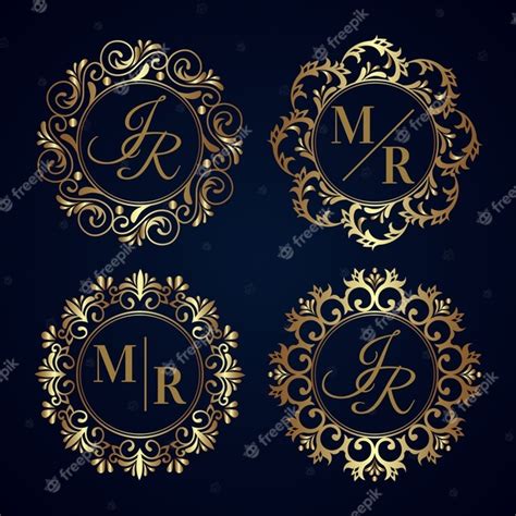 Elegant Wedding Monogram Collection Design Free Vector