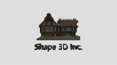Minecraft House With S3d Byline Download Free 3d Model By Shape 3d