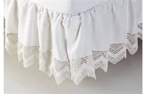 Cluny Lace Bed Skirt White Rachel Ashwell Lace Bedding Bed Lace