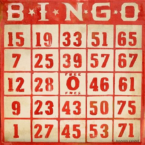 Vintage Bingo 8x8 Art Print Etsy