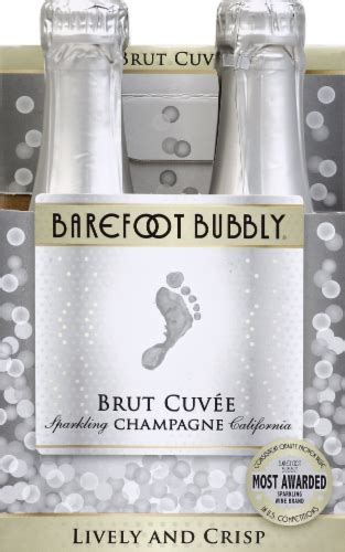 Barefoot Bubbly Brut Cuvee Champagne Mini Sparkling White Wine 4