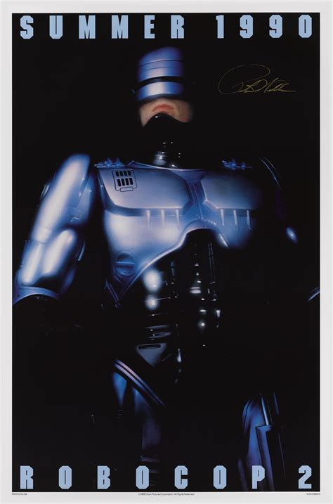 RoboCop 2 1990 Poster US Advance Summer Signed By Peter Weller