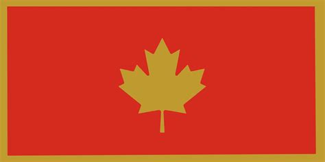 Canadian Flag With Gold Border And Gold Maple Leaf Rflags