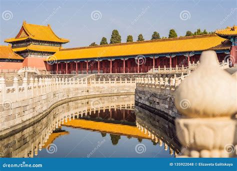 Ancient Royal Palaces Of The Forbidden City In Beijingchina Stock