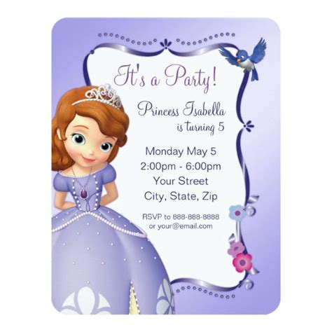 Sofia The First Birthday Invitation