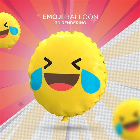 Premium Psd Tears Of Joy Emoji Balloon 3d Rendering Premium Psd