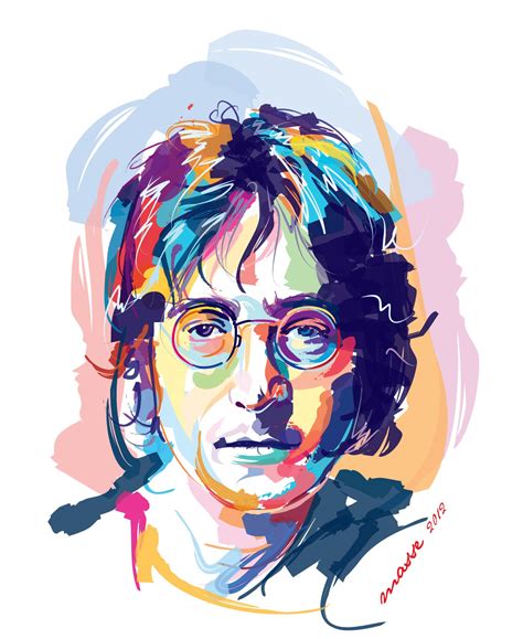 John Lennon Portrait Drawing Portrait Painting Beatles Artwork