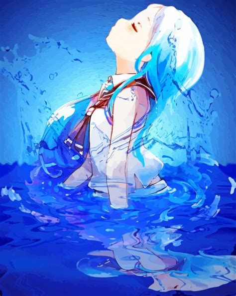 Aesthetic Water Anime Girl Paint By Numbers Canvas Paint By Numbers
