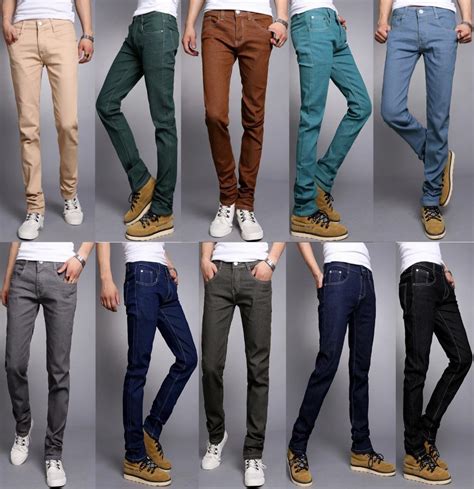 Fashion Mens Jeans 10 Candy Color Skinny Jeans Denim Jeans High Quality