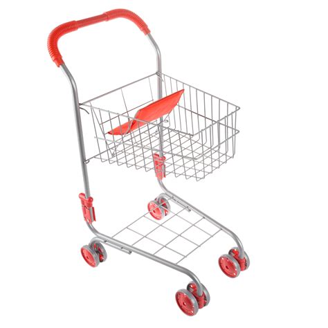 Pretend Play Shopping Cart Toy Grocery Cart With Pivoting Front Wheels