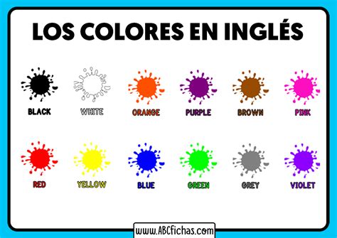 Los Colores En Ingles Para Niños Abc Fichas