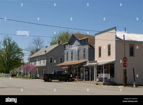 Shops On Main Street Small Town Hickory Corners Michigan USA Stock Photo Alamy