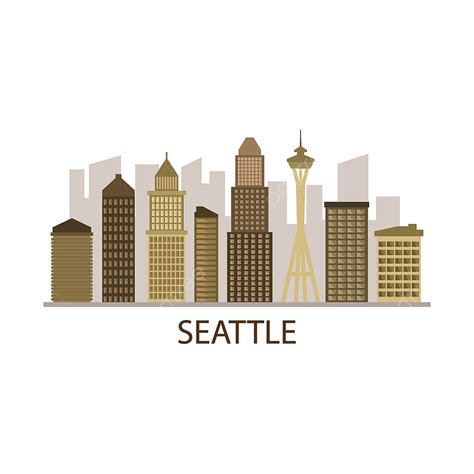 Seattle Skyline Vector Hd Png Images Skyline Seattle Coast Panorama