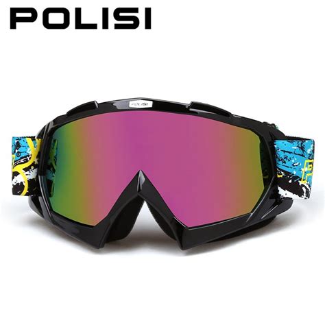 Polisi Winter Windproof Motorcycle Glasses Anti Fog Ski Snow Snowboard Goggles Motocross Off