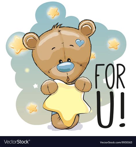 Cute Cartoon Teddy Bear Royalty Free Vector Image