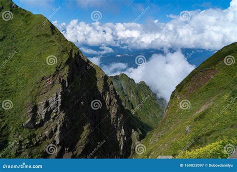 Tops Of Green Mountains In The Clouds Scenic Views Stock Image Image
