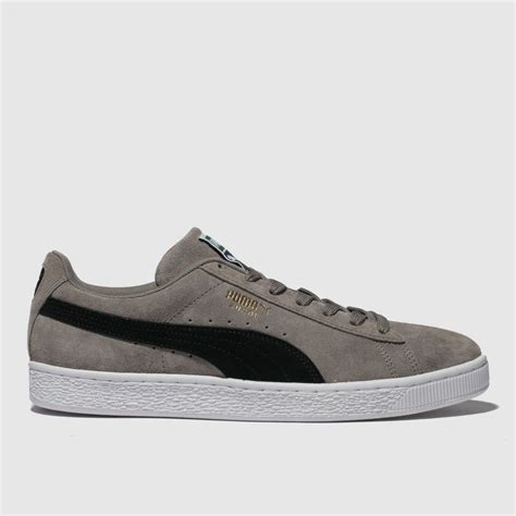 Puma Grey And Black Suede Classic Trainers Trainerspotter