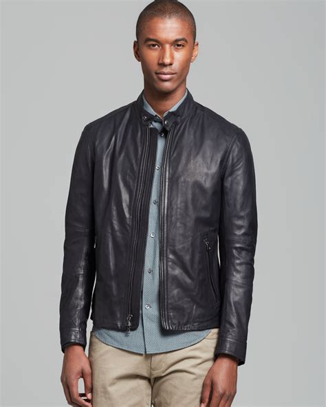 Lyst Vince Lightweight Leather Moto Jacket In Black For Men